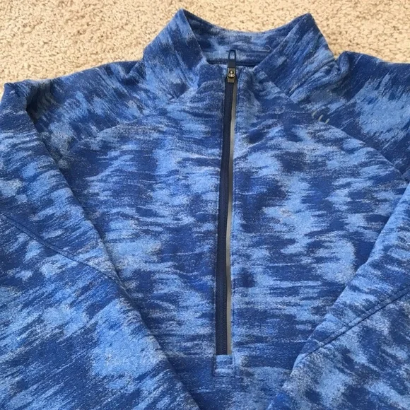 Lululemon Athletica mens small blue long sleeve 1/4 zip pullover tee. New! - Picture 2 of 7